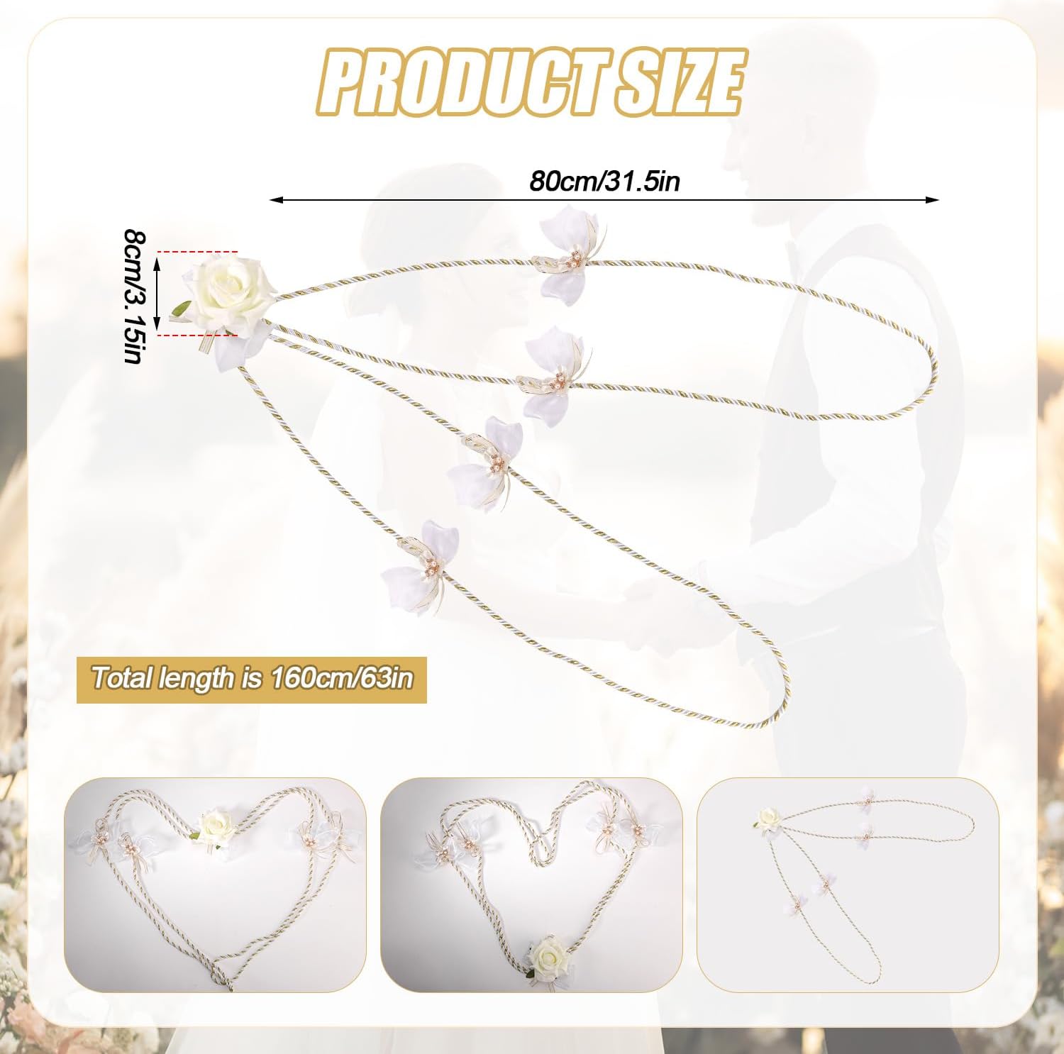 White Wedding Lasso Rope Unity Cord for Ceremony