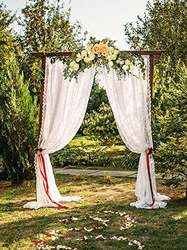 MOTUZP Artificial Rose Flower Swag 177In Arch Decor