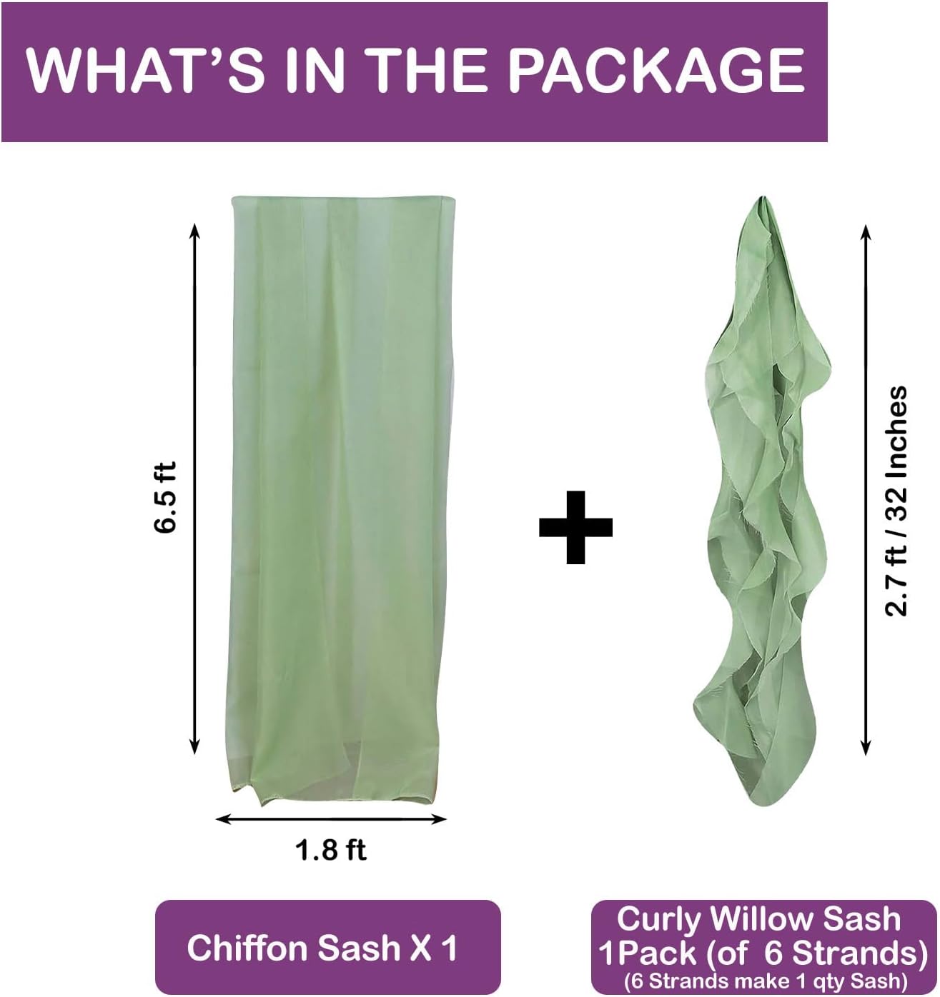 Efavormart Premium Wedding Chair Sash Set Sage Green