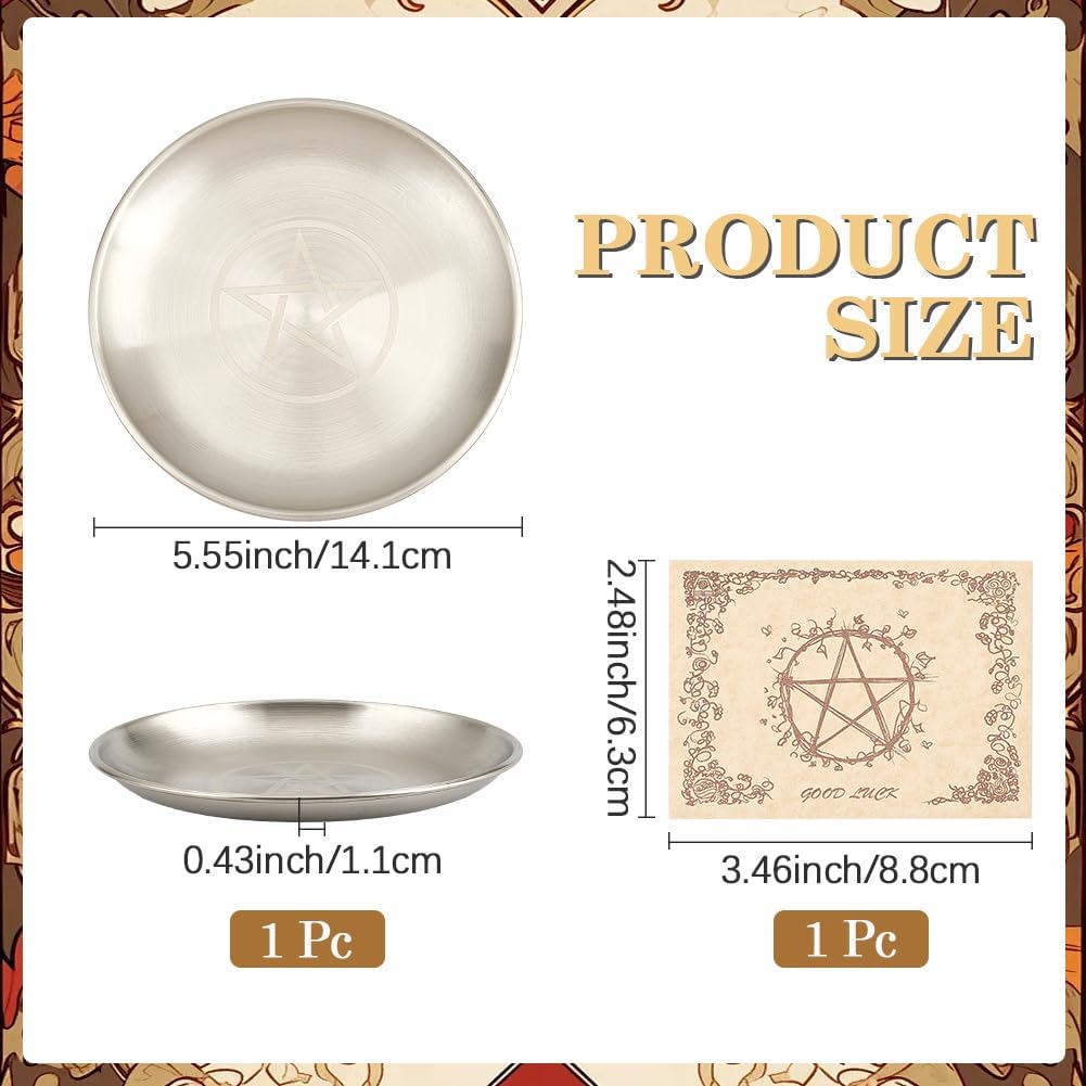 Stainless Steel Star Altar Ritual Plate for Meditation and Spirituality