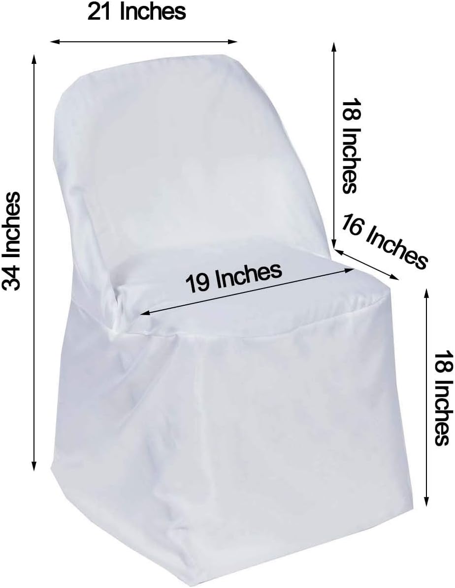 BalsaCircle 10pcs White Folding Chair Covers for Events