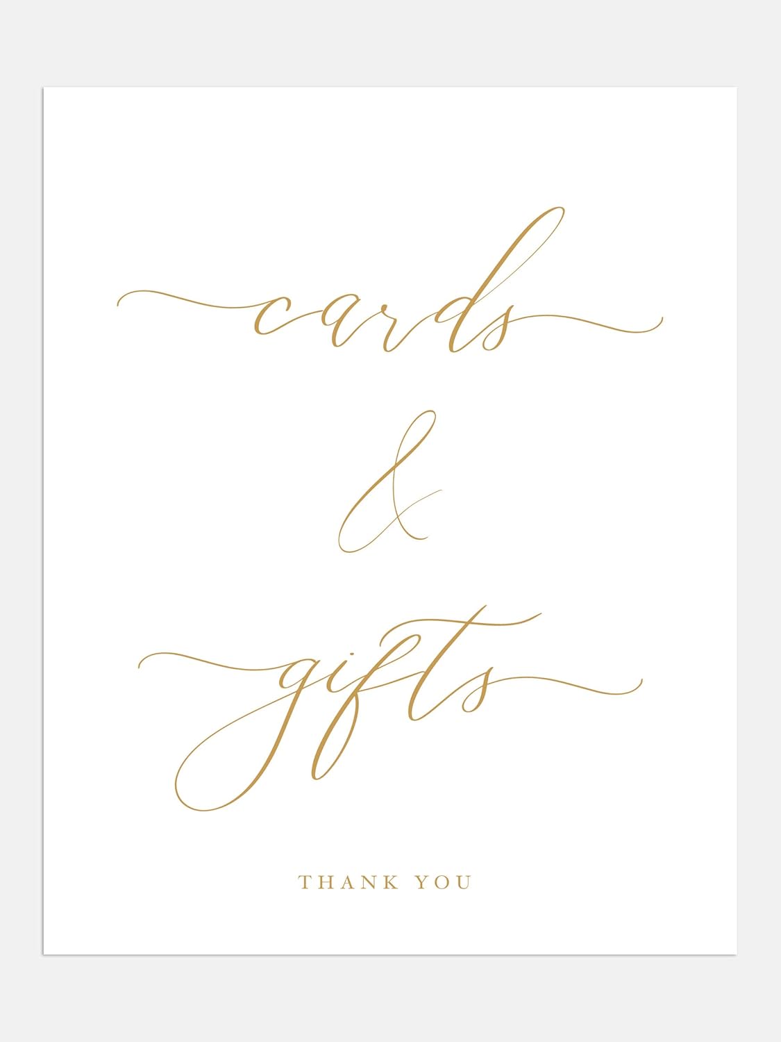 White and Gold Wedding Gift Table Sign
