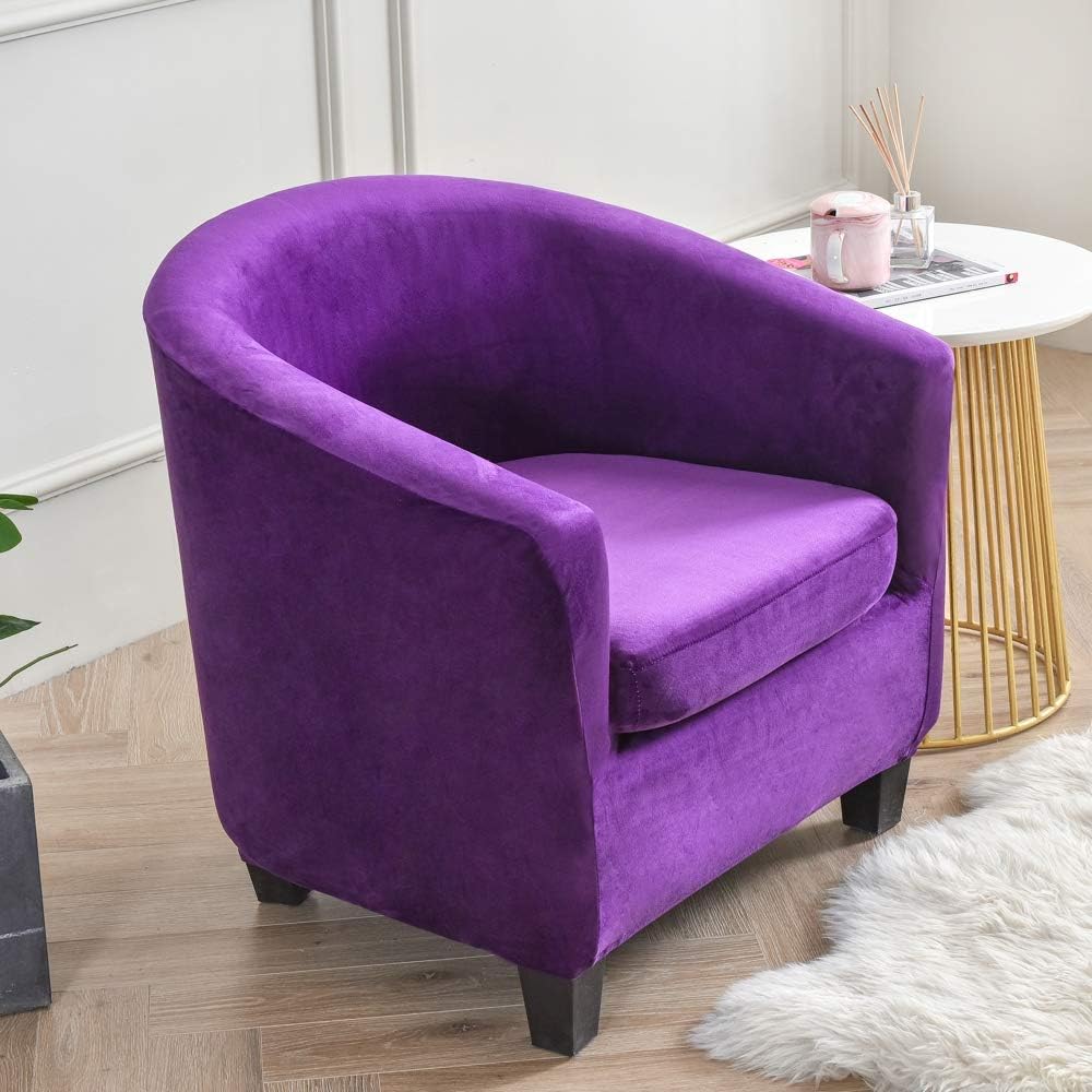 MIFXIN 2 Piece Velvet Tub Chair Covers Set
