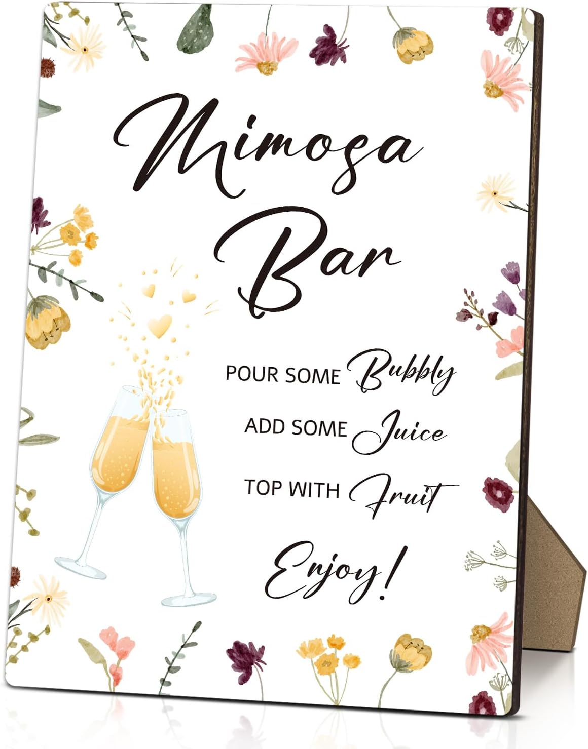 8x11 Inch Mimosa Bar Wooden Sign with Stand