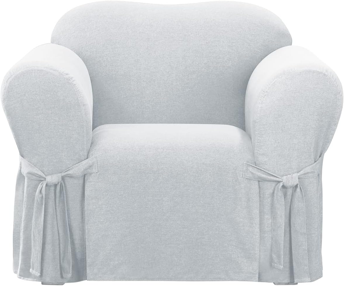 SureFit Farmhouse Basketweave Chair Slipcover with Ties