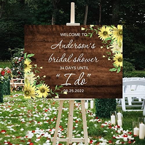 Alioyoit Wedding Welcome Sign Brown Wood Custom