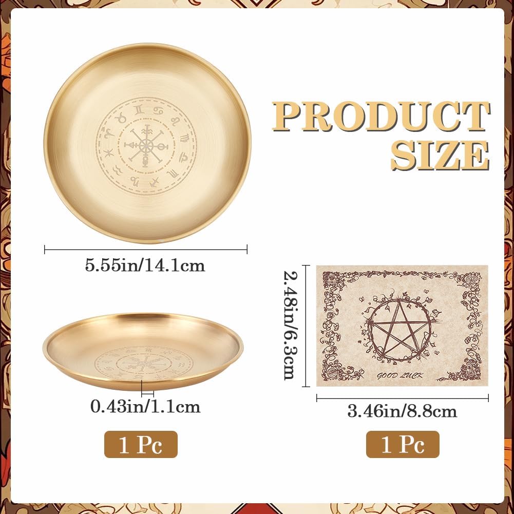 Viking Runes Altar Plate Candle Holder for Home Decor