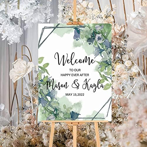 Alioyoit Customizable Wedding Welcome Sign 12x16 Inch