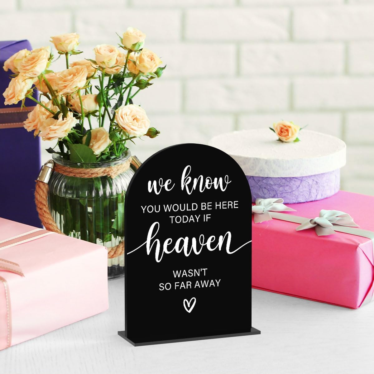 Black Acrylic Wedding Sign for Ceremony and Reception