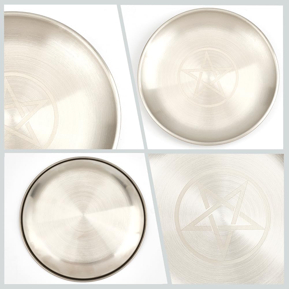 Stainless Steel Star Altar Ritual Plate for Meditation and Spirituality