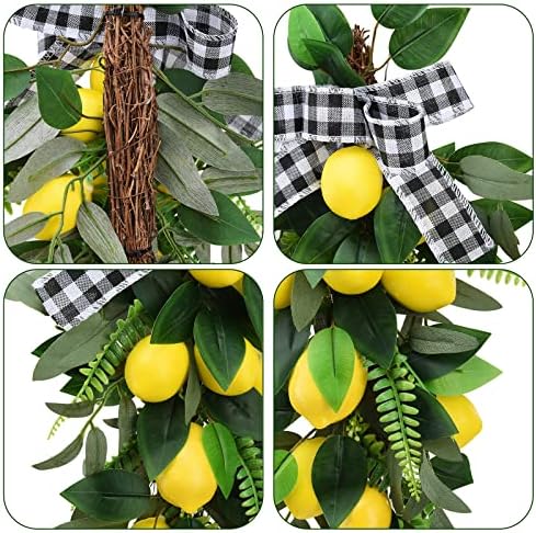 24 Inch Artificial Lemon Teardrop Swag for Front Door