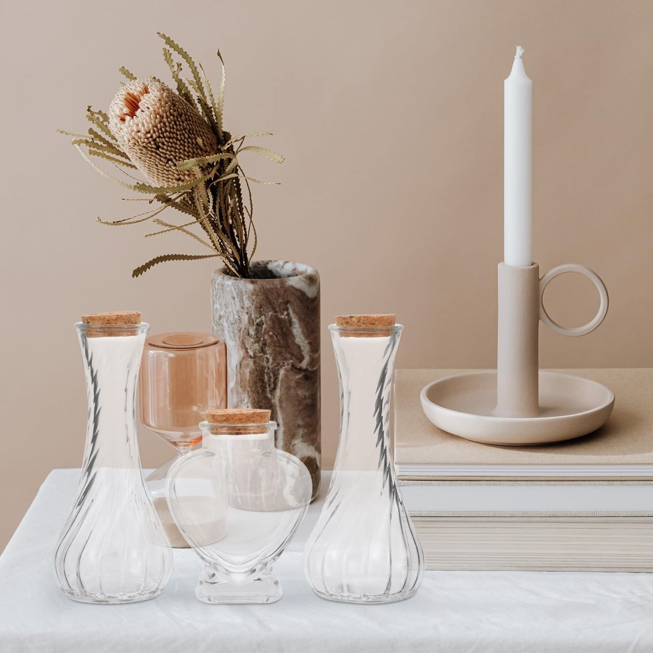 PRETYZOOM Decorative Glass Sand Ceremony Bottle Set 3pcs