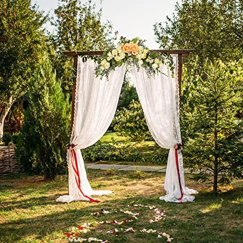 MOTUZP Artificial Rose Flower Swag 177In Arch Decor