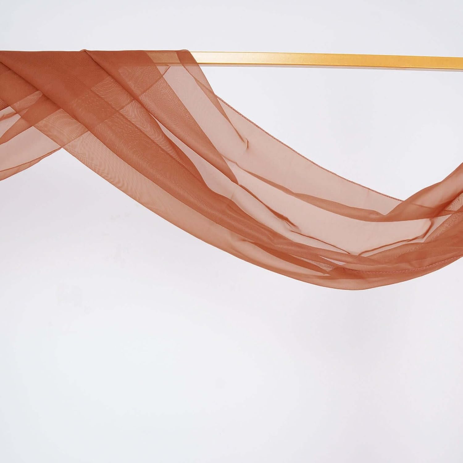 Efavormart 18 Ft Terracotta Sheer Organza Curtain Panels