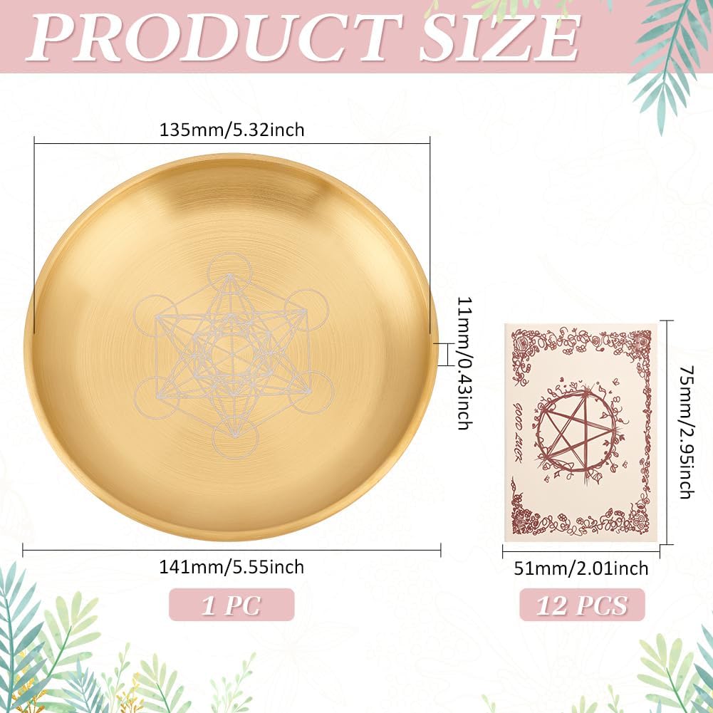 55 Inch Gold Hexagram Ritual Bowl with 12 Parchment Sheets