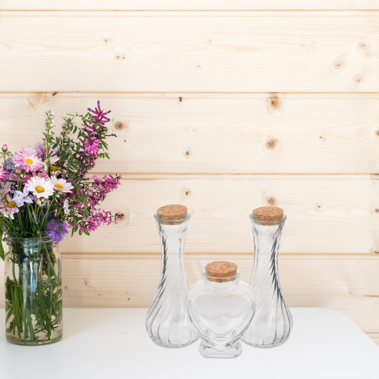 PRETYZOOM Decorative Glass Sand Ceremony Bottle Set 3pcs