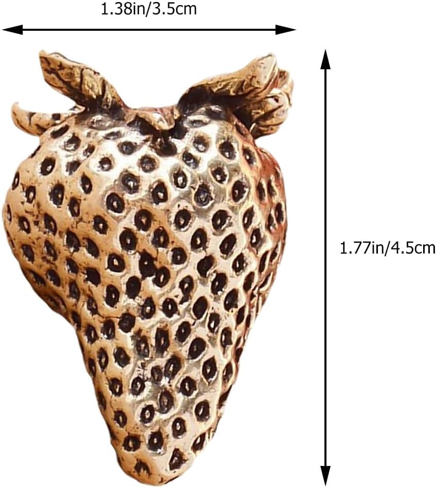 PRETYZOOM 2Pcs Brass Artificial Strawberry Statues