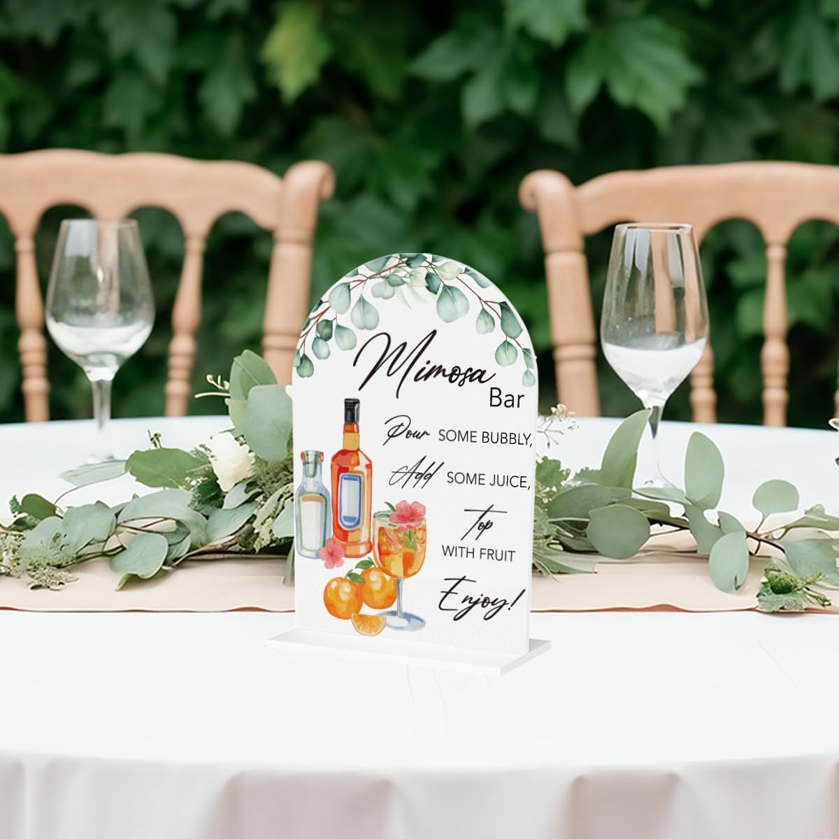 Wingteca Mimosa Bar Sign Wedding Decor Arch 7x5 Inches