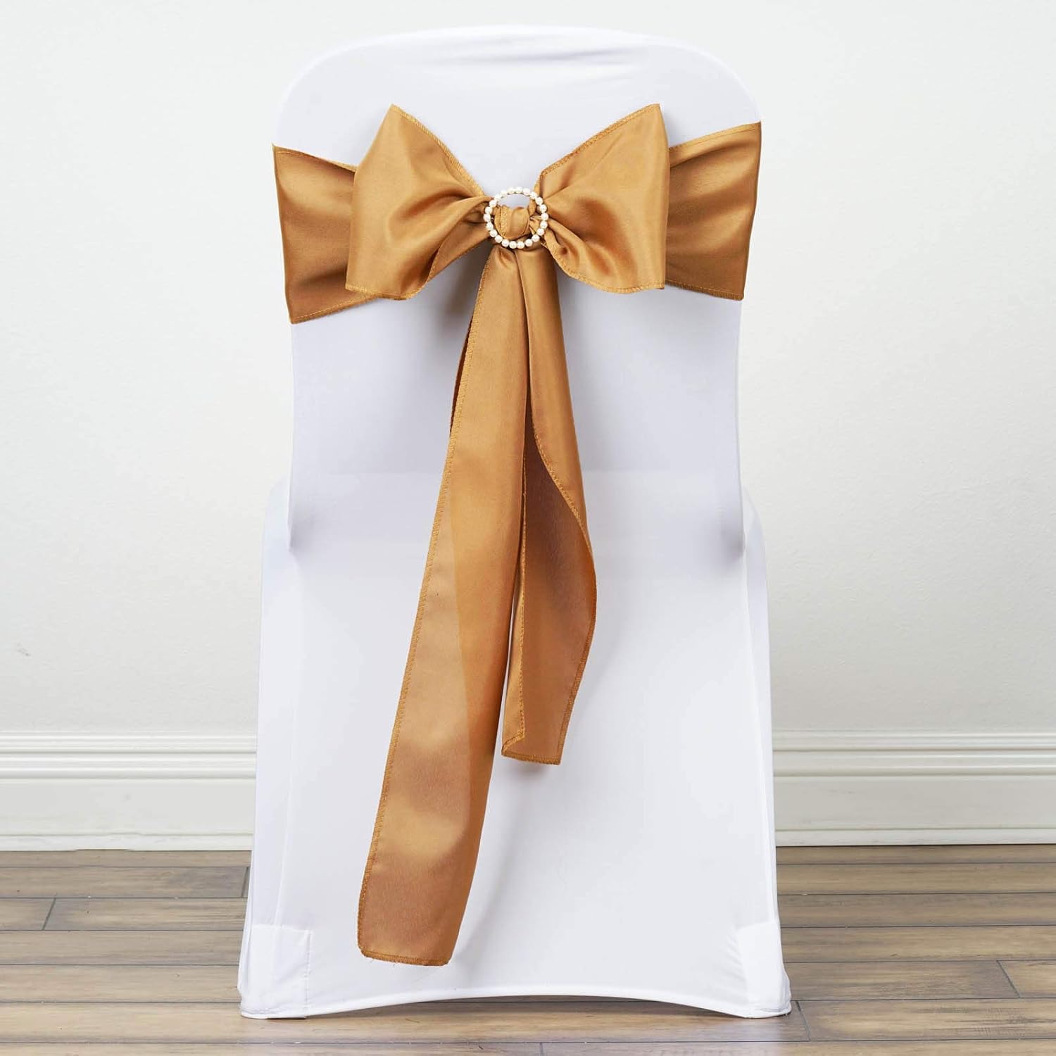 Balsa Circle 10 Gold Chair Sashes for Wedding Decor