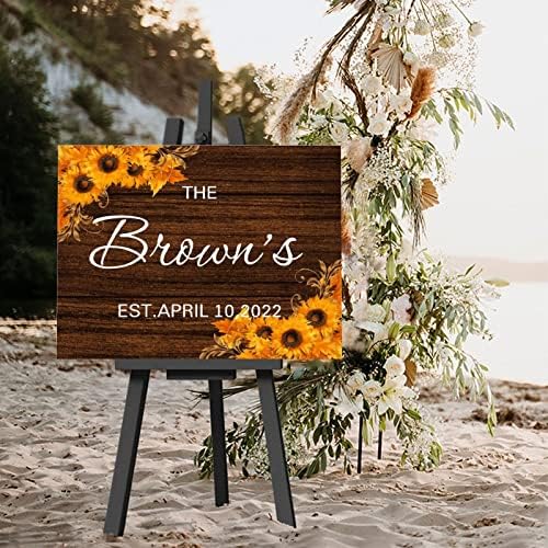 Custom Wedding Welcome Sign with Sunflowers 12x16 Inch