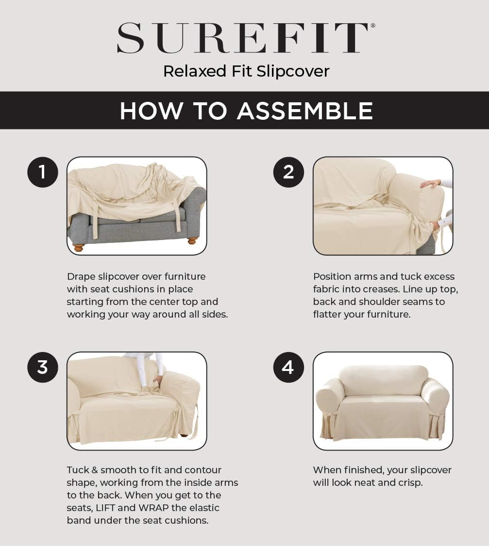 SureFit Farmhouse Basketweave Chair Slipcover with Ties
