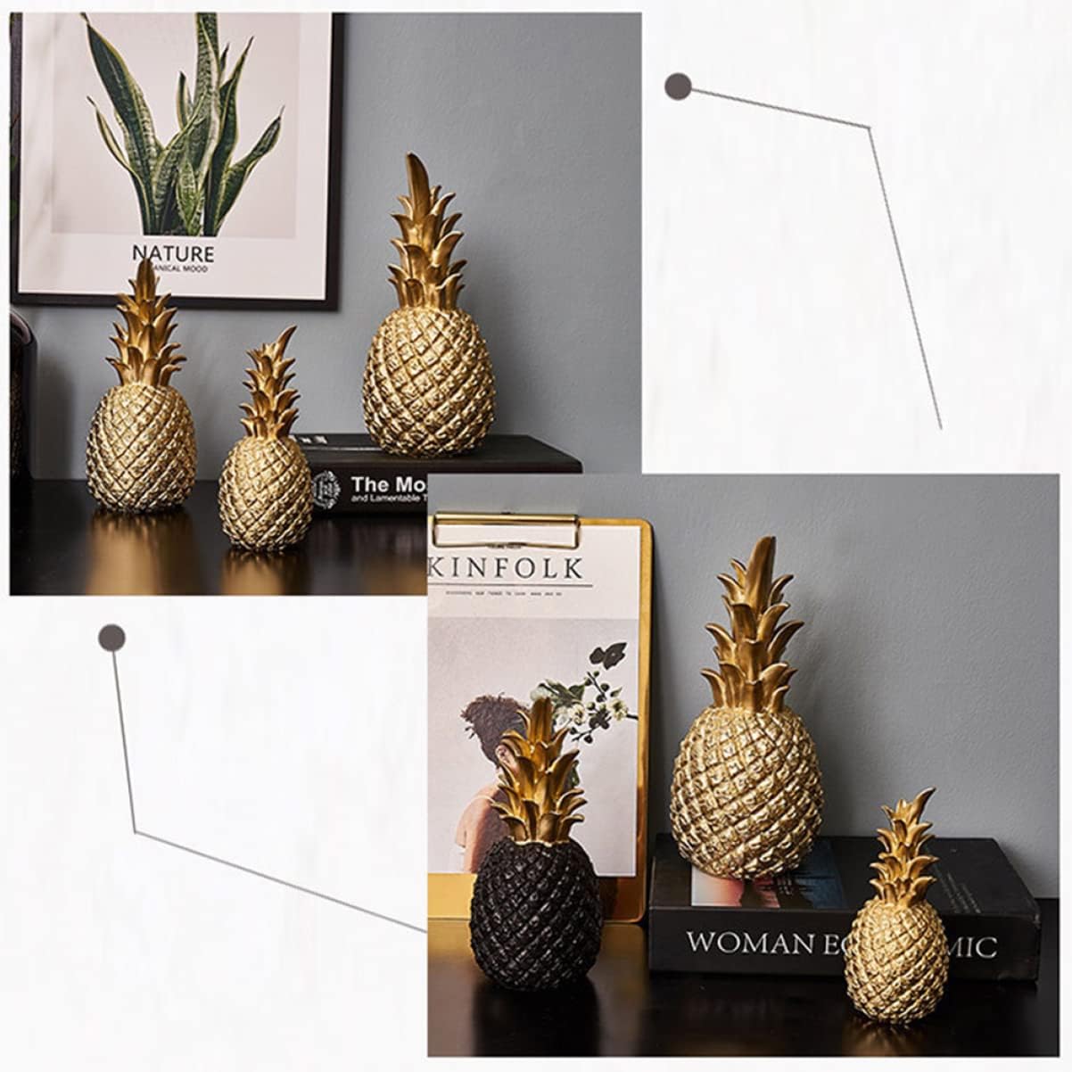 Resin Pineapple Desk Decor - Modern Farmhouse Style