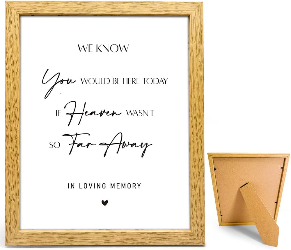 Wedding Memorial Sign with Wood Frame 8x10 Inch