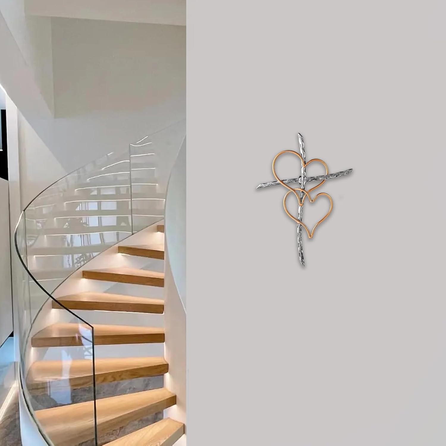 Heart Metal Wall Crosses Decor Living Room Bedroom Wedding