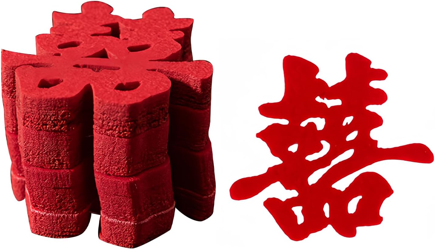 30pcs Traditional Shape Mini Double Happiness Wedding Decorations