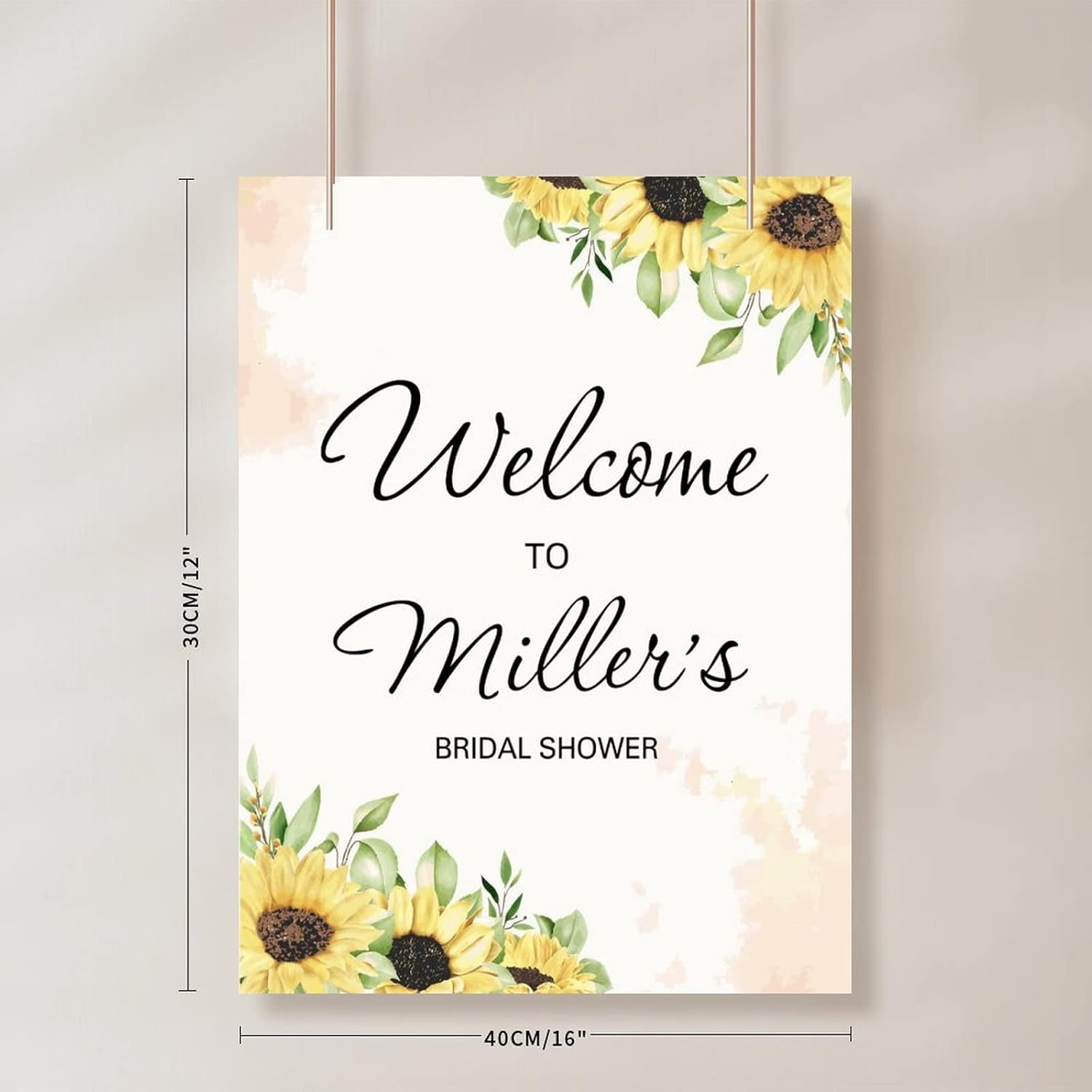 Alioyoit Personalized Watercolor Floral Wedding Welcome Sign