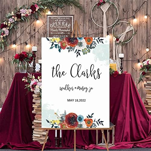 Personalized Wedding Welcome Sign Elegant Wood 12x16 Inch