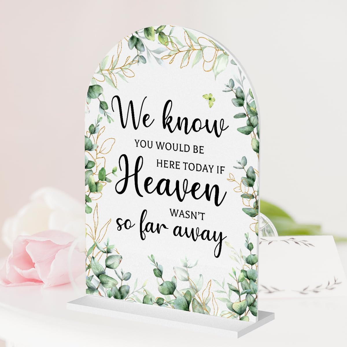 Heaven Wasnt So Far Away Wedding Sign 5x7 Inch