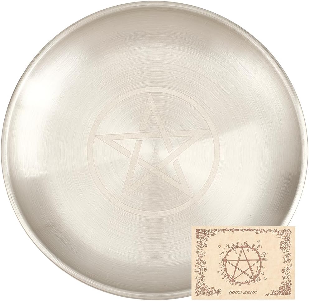 Stainless Steel Star Altar Ritual Plate for Meditation and Spirituality