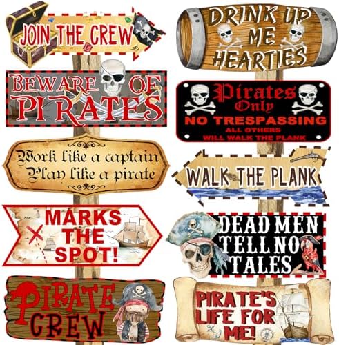 20-Piece Pirate Party Directional Signs Set