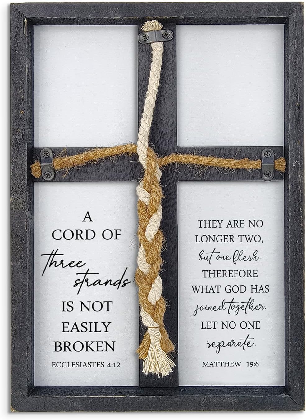 Three Strands Wedding Unity Wall Cross Decor Black