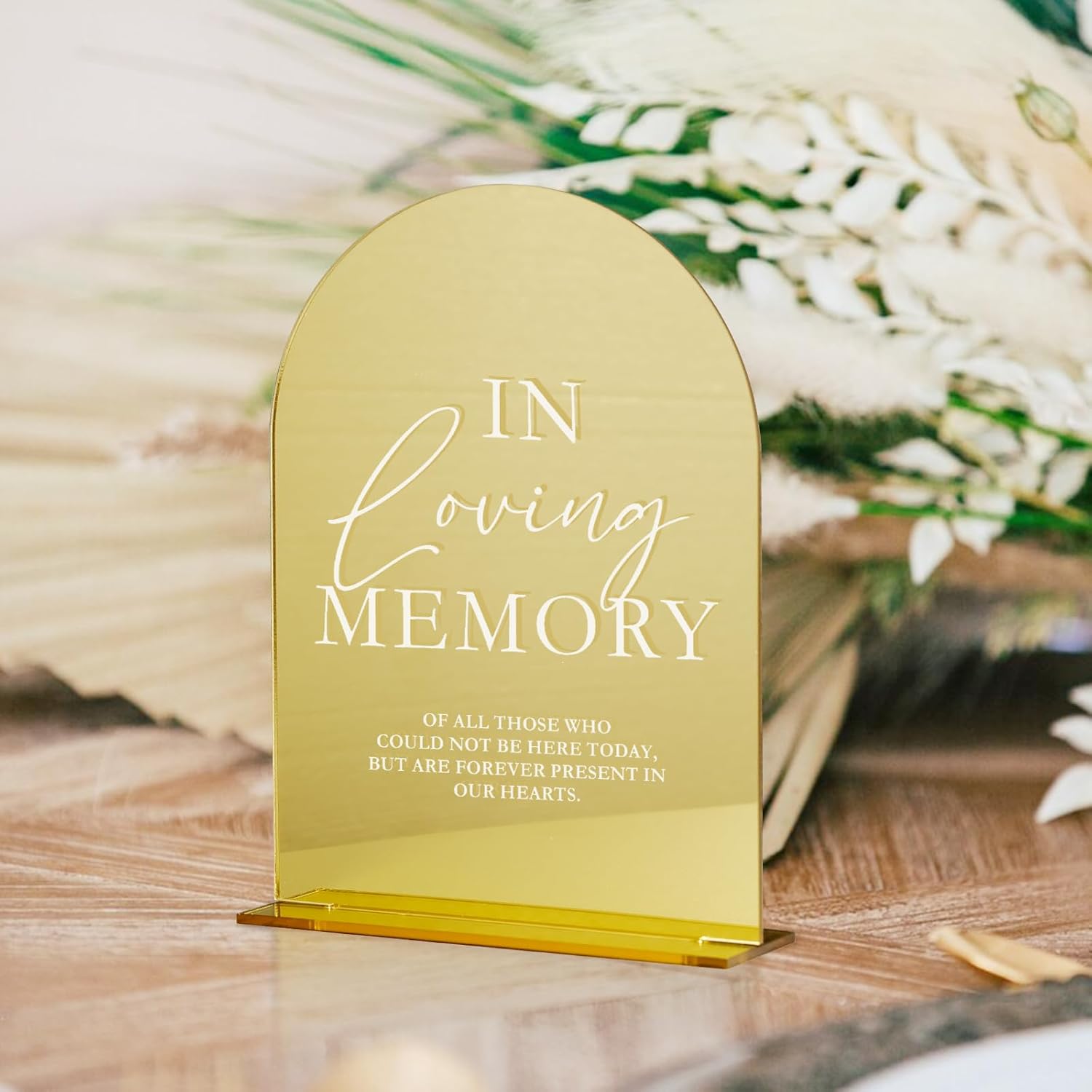 JINMURY Gold Mirror Wedding Memory Sign with Stand