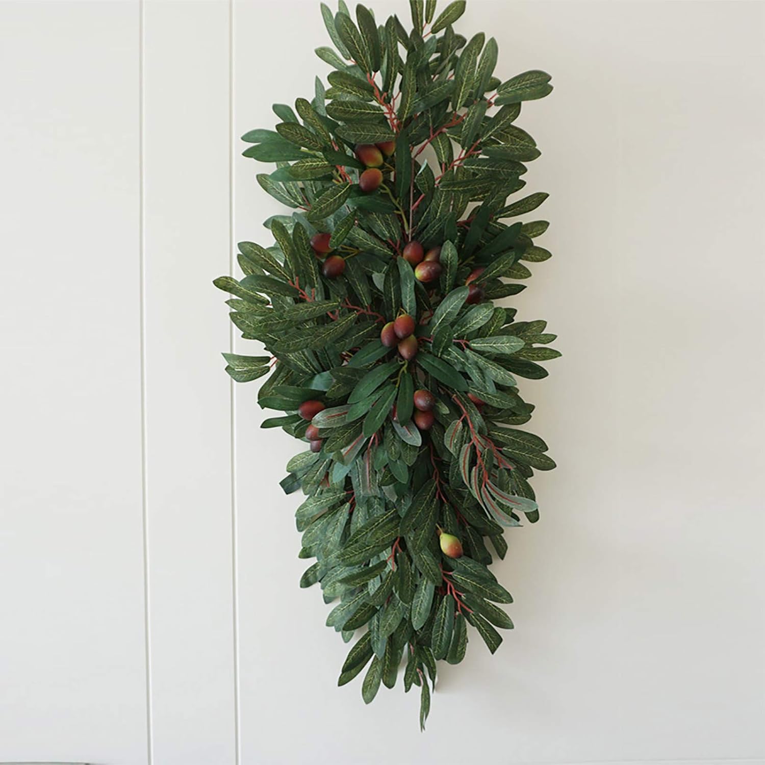 307in Artificial Olive Flower Swag Decorative Arch Wreath