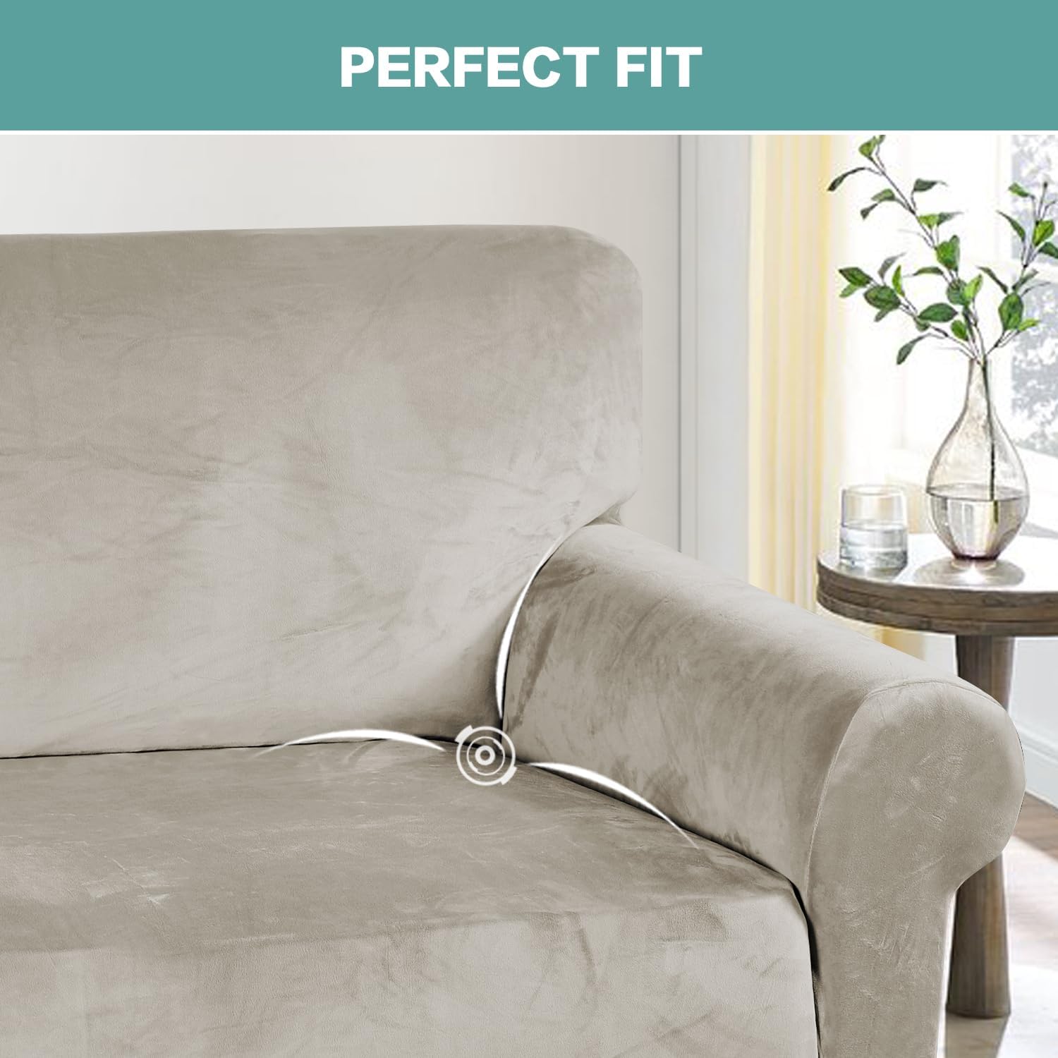 Turquoize Velvet Loveseat Covers for 2 Cushion Sofas