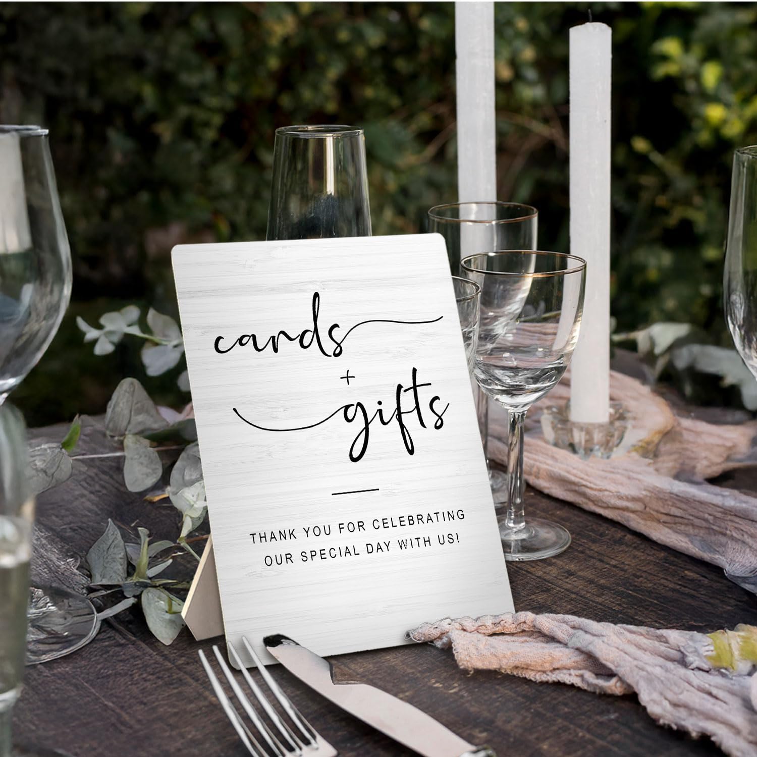 Minimalist Wedding Sign with Stand 5x7 Inch