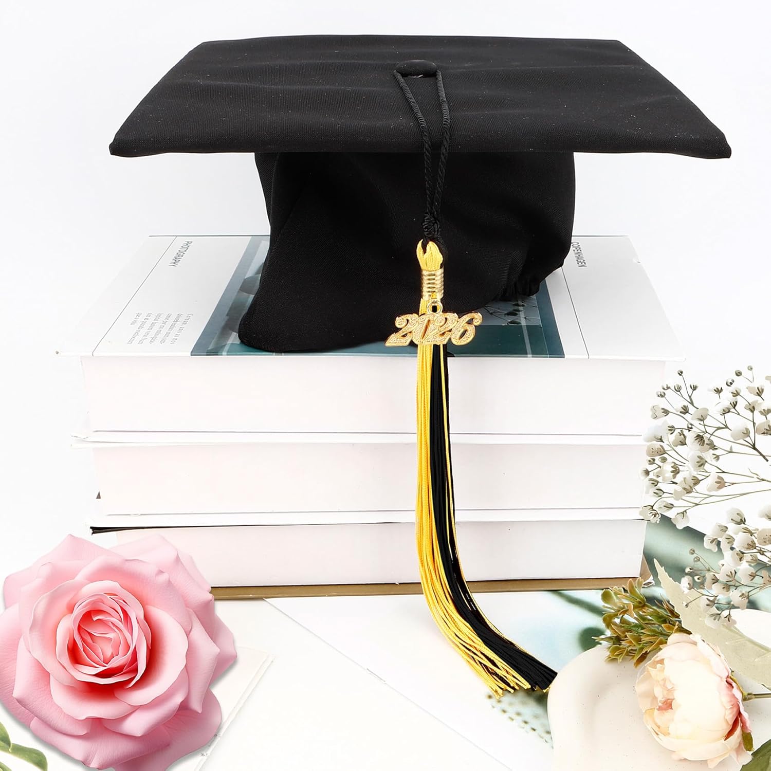 2026 Black Gold Graduation Tassel with Golden Charm