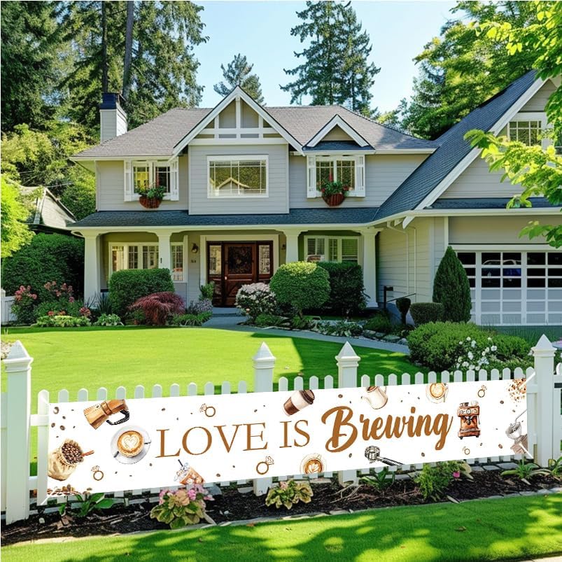 Coffee Love Is Brewing Yard Banner Sign