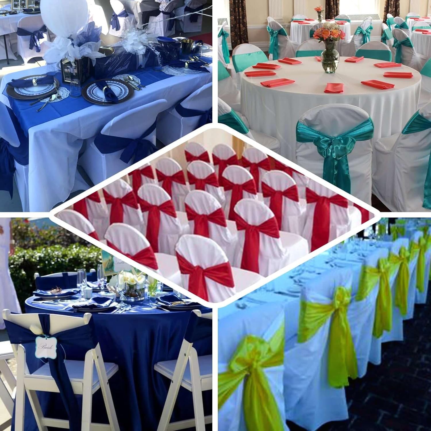 Efavormart 5PCS Ivory Chair Sashes for Wedding Events