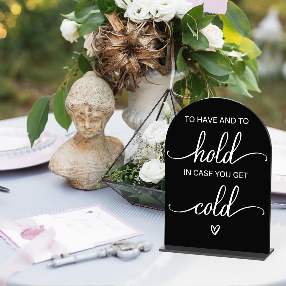 Modern Calligraphy Acrylic Wedding Sign Table Top Arch for Ceremony and Reception