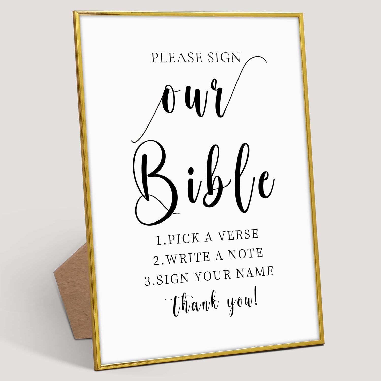 Gold Frame Wood Wedding Sign 8X 11 Elegant Classic Style