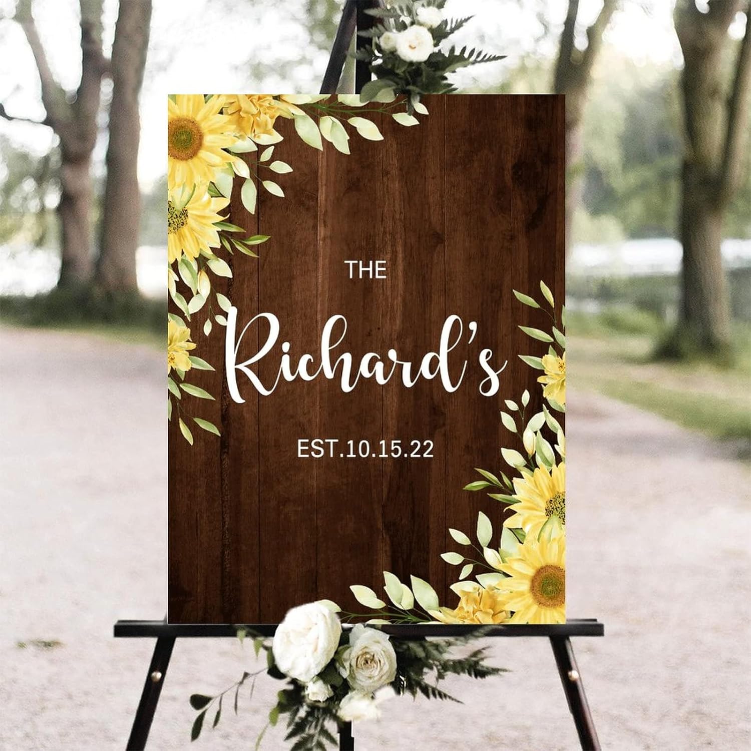 Alioyoit 12x16 Inch Rustic Wood Wedding Welcome Sign