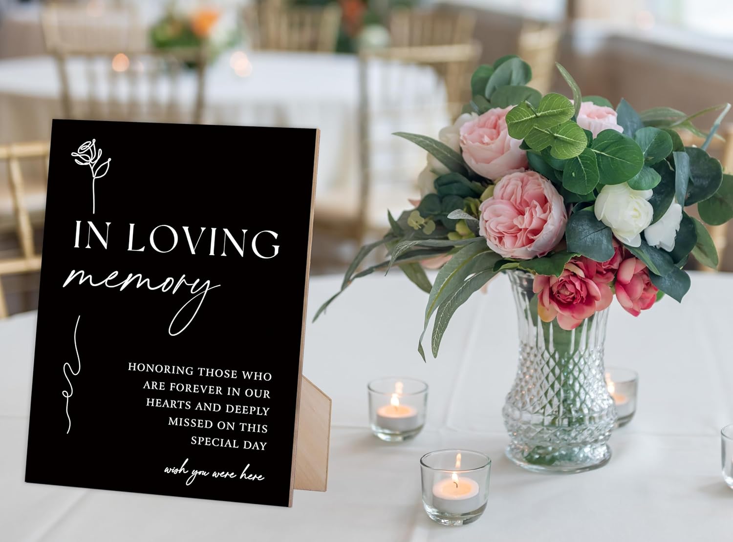 In Loving Memory Wedding Sign 8x11 Inch Wooden
