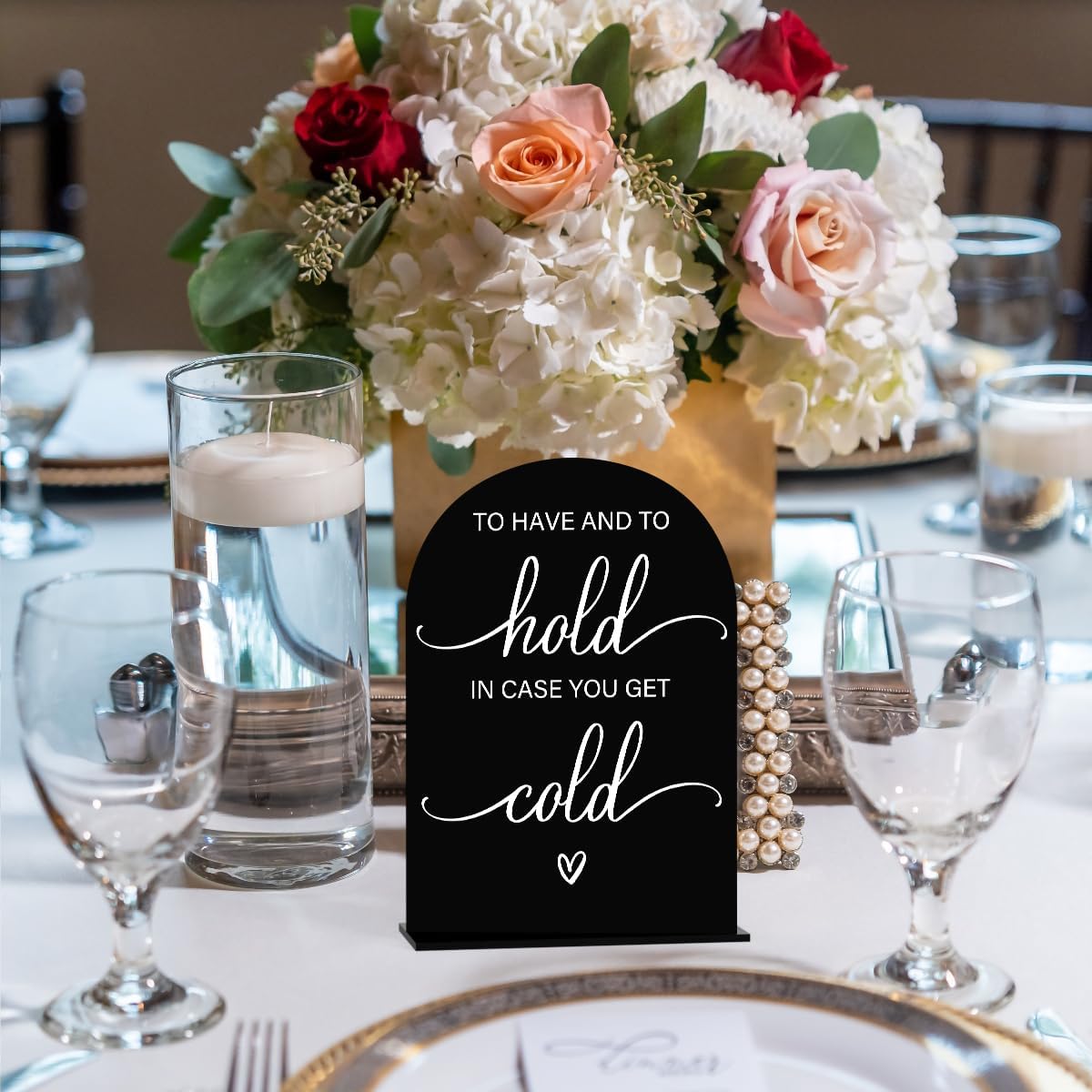 Modern Calligraphy Acrylic Wedding Sign Table Top Arch for Ceremony and Reception