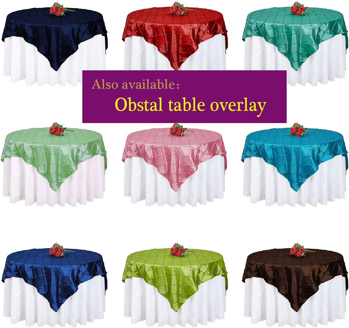 Obstal 10 pcs Satin Chair Sashes Bows for Wedding Reception