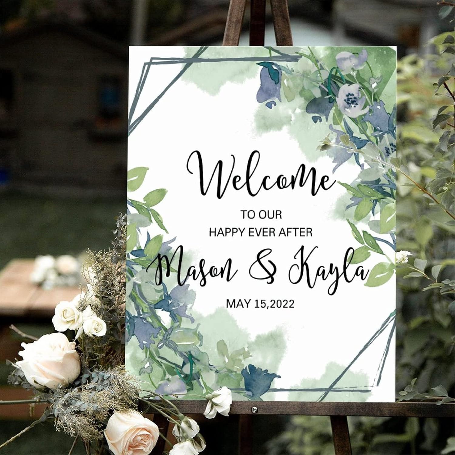 Alioyoit Customizable Wedding Welcome Sign 12x16 Inch