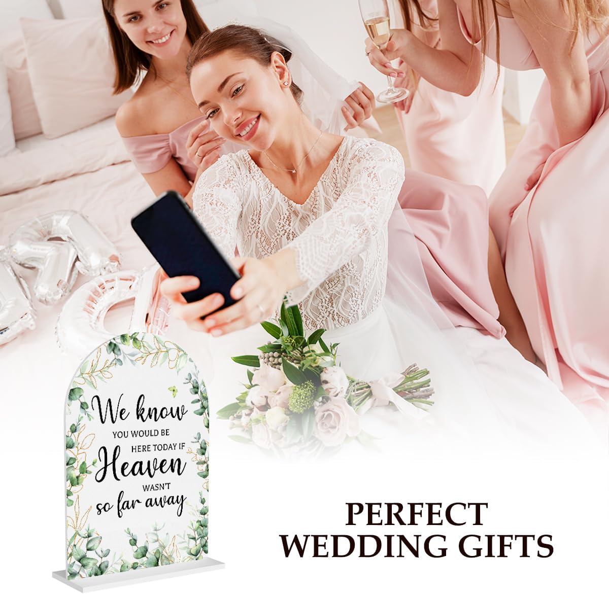Heaven Wasnt So Far Away Wedding Sign 5x7 Inch